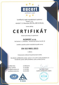 Certifikát EN ISO 9001:2015